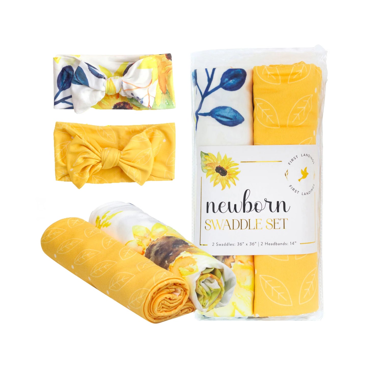 First Landings Sunflower Swaddle Set