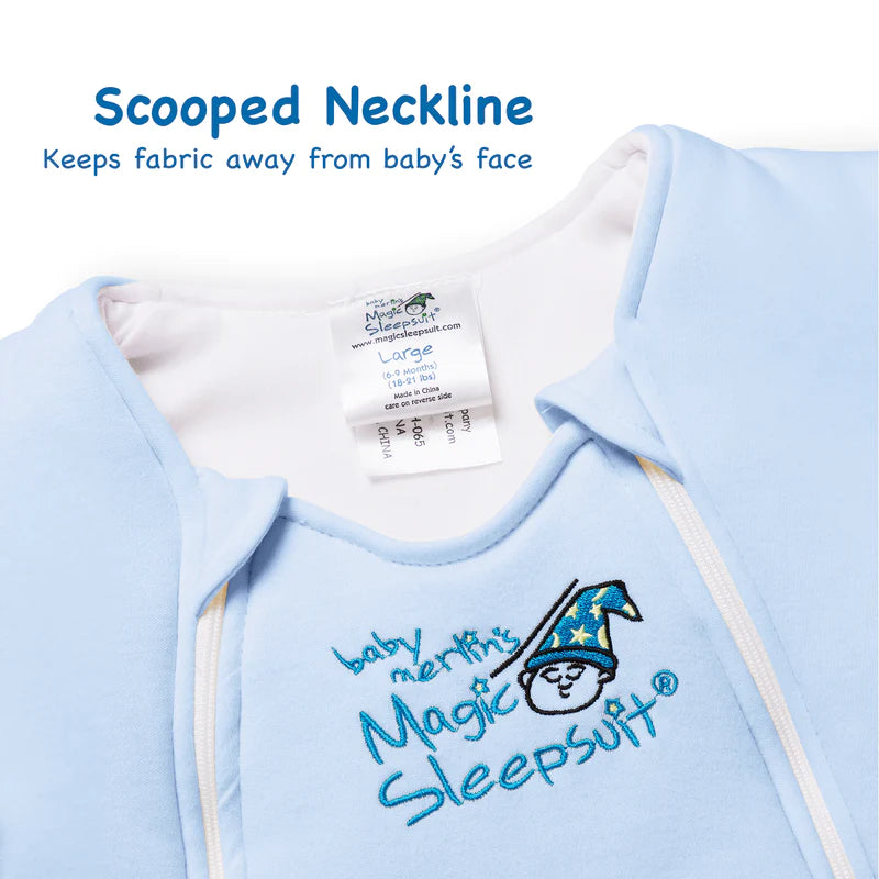 Baby Merlin's Magic Sleepsuit - Blue Cotton